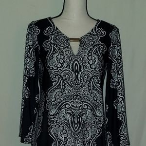 Black & white paisley dress